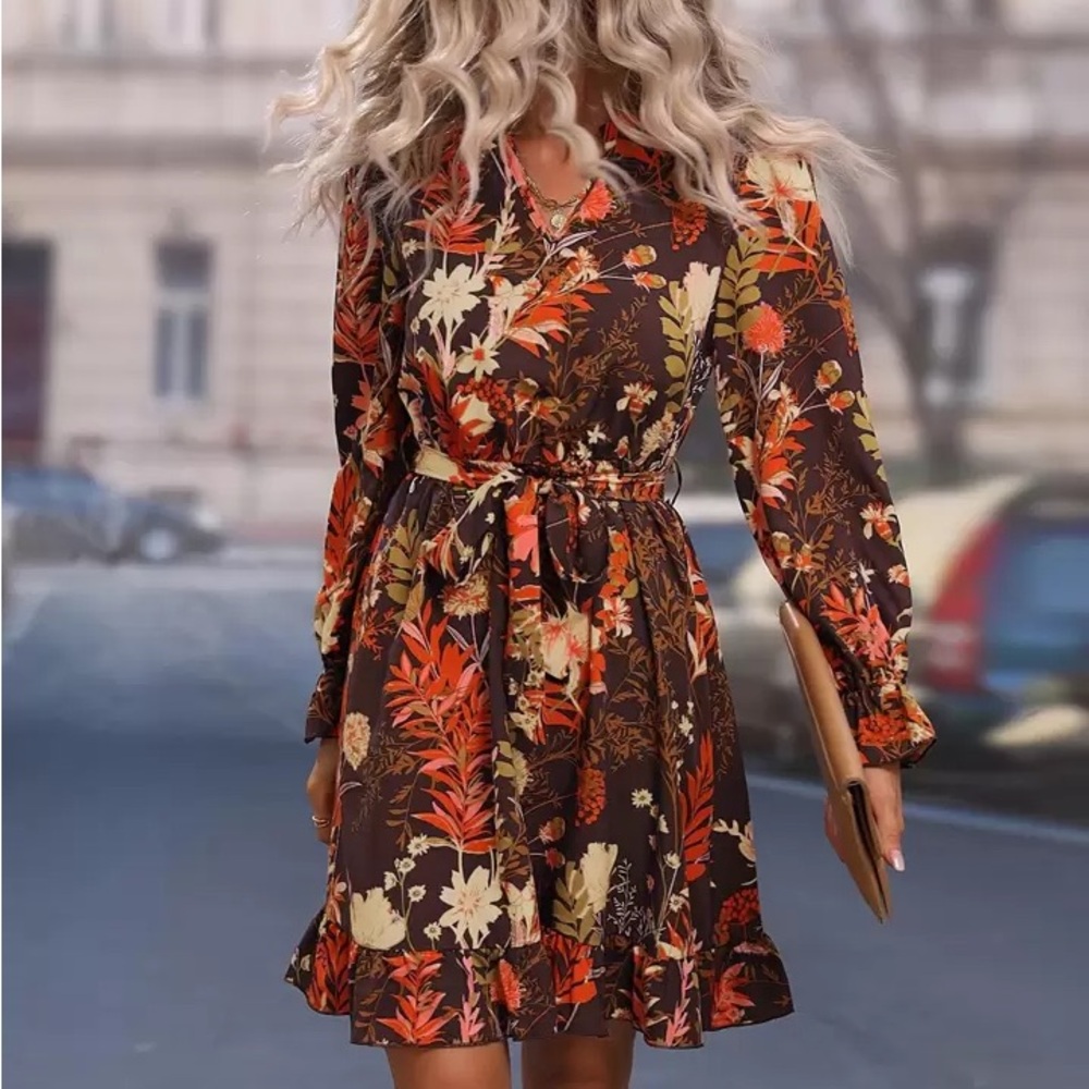 Floral Brown Dress
